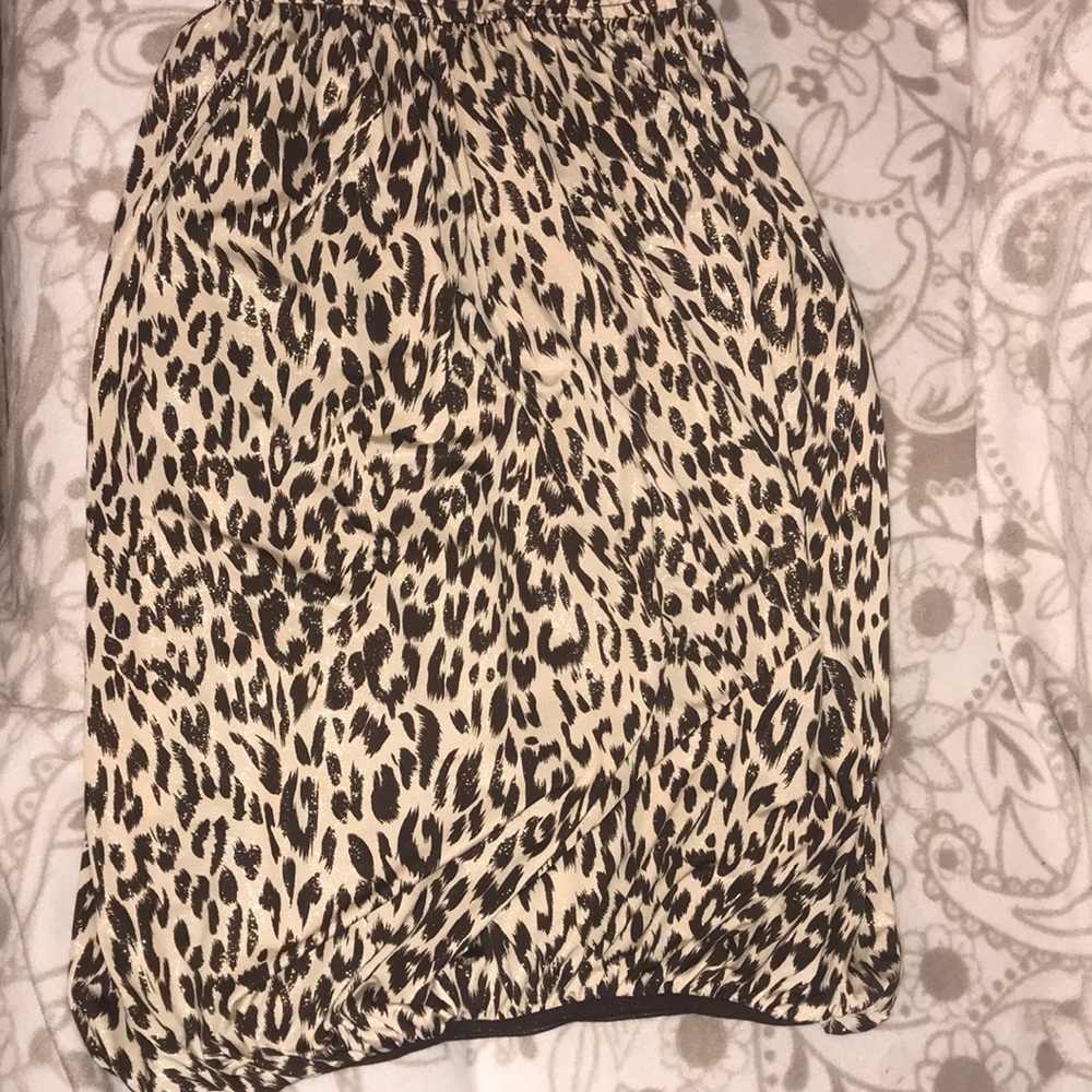🔥 leopard print, shimmery strapless top🔥